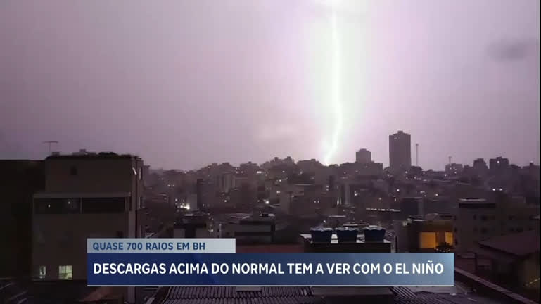 Quase 700 raios atingiram Minas Gerais durante temporais deste fim de semana