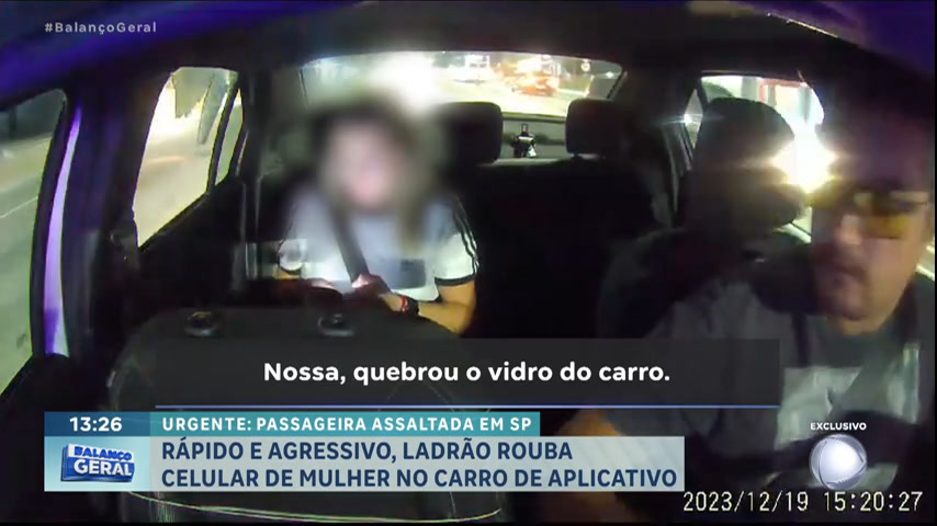Vídeo: Gangue da pedrada: criminoso quebra vidro de carro e rouba celular no centro de São Paulo