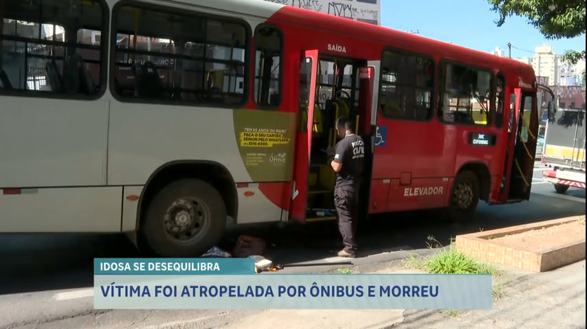 Vídeo: Idosa morre atropelada por ônibus em uma das principais avenidas de BH