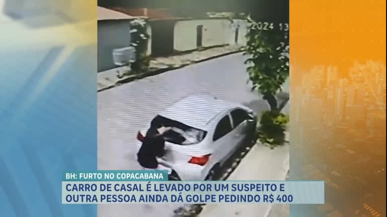 Vídeo: Câmeras de segurança flagram furto de carro em Belo Horizonte