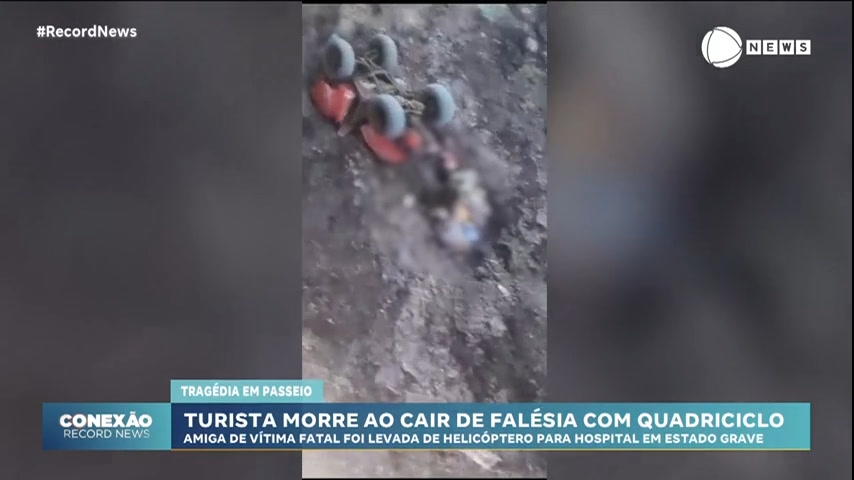 Vídeo turista morre após cair com quadriciclo de falésia Notícias R Record News