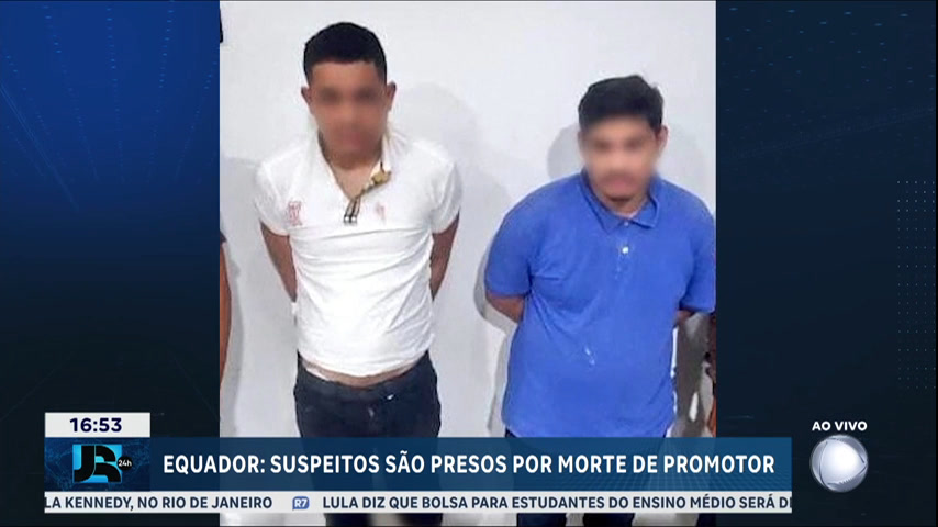 Vídeo: Suspeitos de envolvimento no assassinato do promotor são presos no Equador