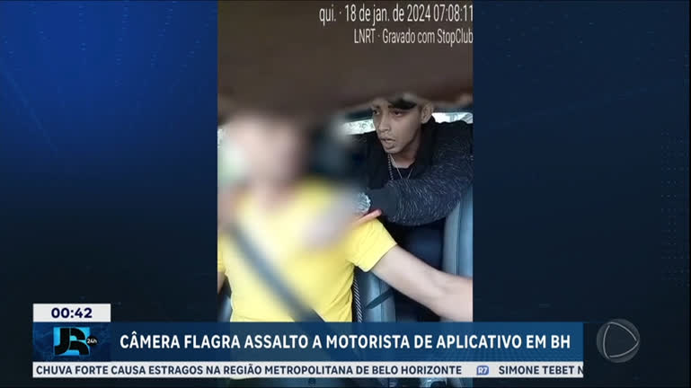 Vídeo: Câmera flagra assalto a motorista de aplicativo em Belo Horizonte (MG)