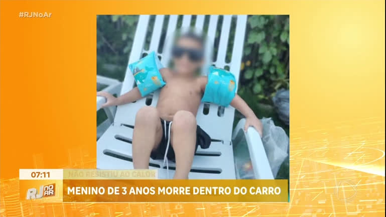Vídeo: Menino de 3 anos morre dentro de carro da família na zona oeste do Rio