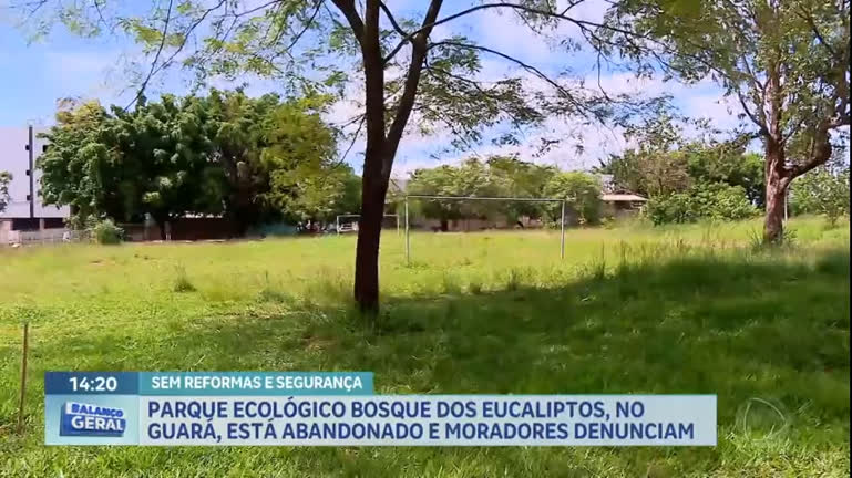 Vídeo: Moradores denunciam abandono no parque ecológico Bosque dos Eucaliptos, no Guará (DF)