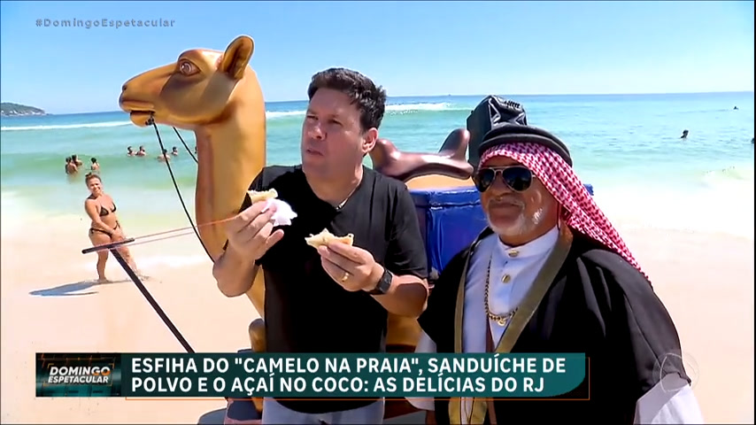 Vídeo: Comendo Por Aí : Esfiha do camelo, sanduíche de polvo e açaí no coco são destaques das praias do Rio