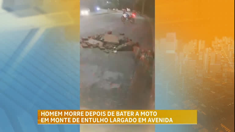 Vídeo: Homem morre após bater em entulho acumulado em avenida de BH