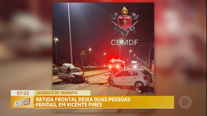 Vídeo: Acidente de trânsito deixa duas pessoas feridas em Vicente Pires (DF)