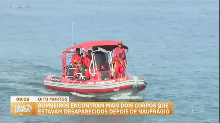 Vídeo: Bombeiros encontram mais dois corpos e sobe para 8 número de mortos em naufrágio na Bahia