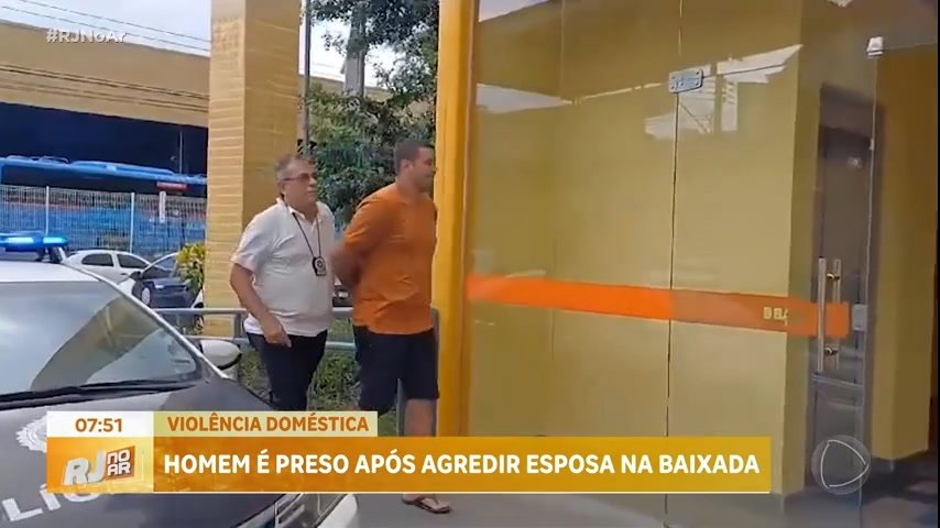 Vídeo: Homem é preso após agredir esposa na Baixada Fluminense