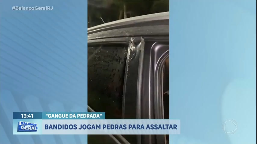 Vídeo: Bandidos jogam pedras para tentar roubar carro na zona oeste do Rio