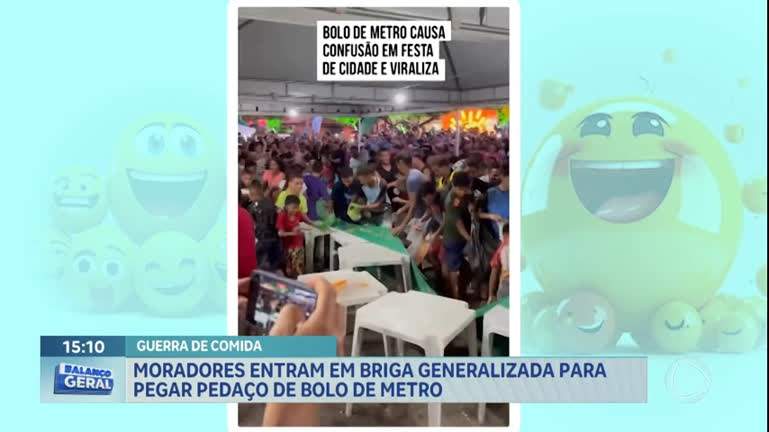 Vídeo: Aniversário de cidade no Ceará viraliza após disputa por bolo gigante