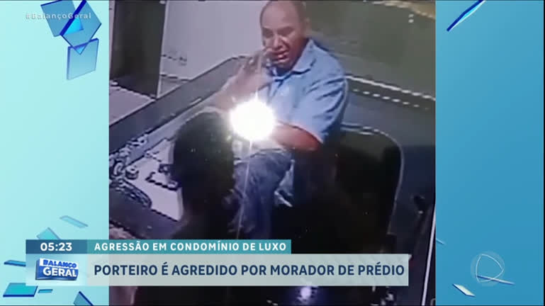 Vídeo: Porteiro é agredido por morador de prédio de luxo no RJ