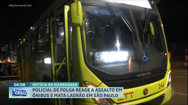 Vídeo: Policial reage a assalto em ônibus e mata ladrão na Grande SP