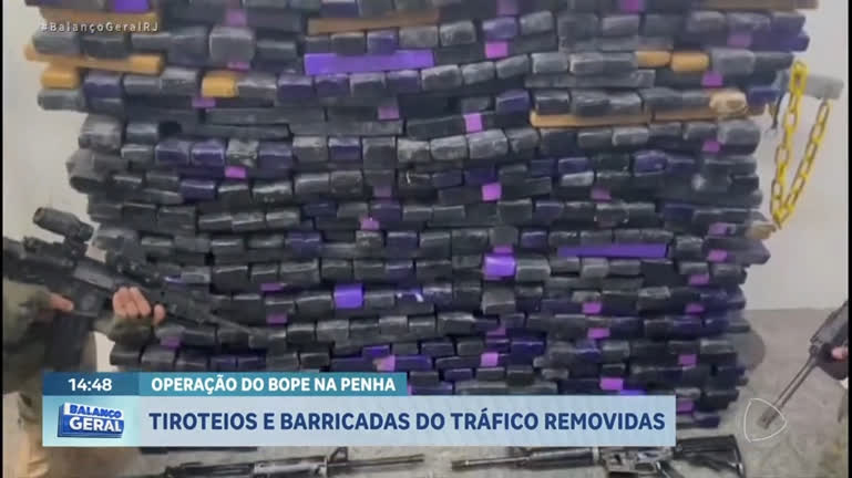 Vídeo: Equipe do Bope apreende meia tonelada de drogas em operação no Complexo da Penha, no Rio