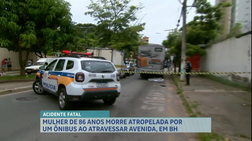 Vídeo: Idosa morre atropelada por um ônibus em avenida movimentada de BH