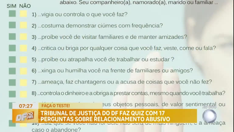 Vídeo: Tribunal de Justiça faz quiz com perguntas sobre relacionamento abusivo