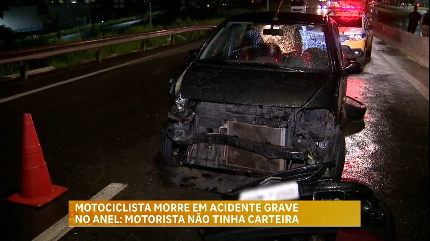 Vídeo: Motociclista morre após acidente com outros dois veículos no Anel Rodoviário, em BH