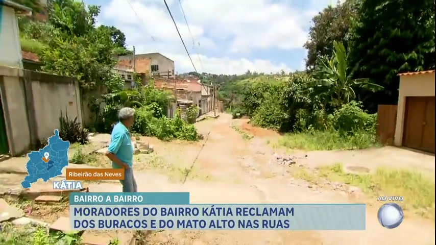 Bairro a Bairro: moradores reclamam de mato alto e buracos em Ribeirão das Neves (MG)