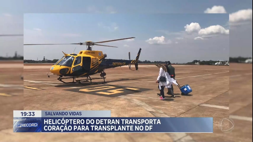 Vídeo: Helicóptero do Detran transporta coração para transplante no DF