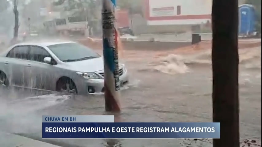 Vídeo: Chuva forte e alagamentos atinge regionais de BH, segundo a Defesa Civil