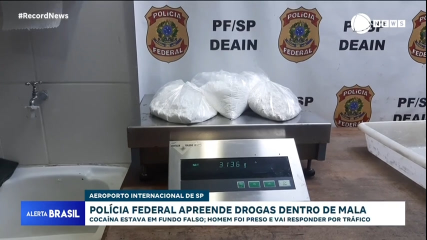 Vídeo: Passageiro é preso ao tentar embarcar com cocaína em aeroporto de Guarulhos (SP)
