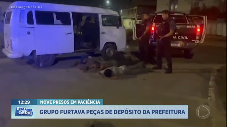 Vídeo: Nove homens são presos após furto de peças de veículos em depósito da Prefeitura do Rio