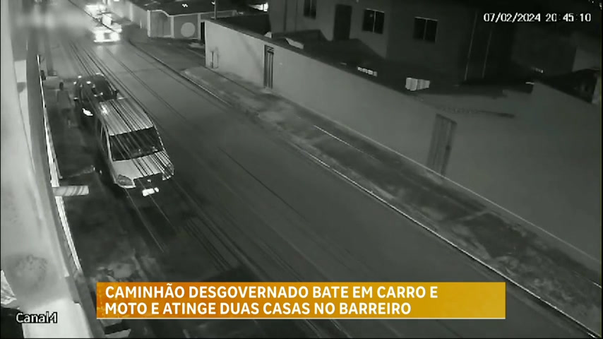 Vídeo: Caminhão atinge casas e deixa duas pessoas feridas em Belo Horizonte