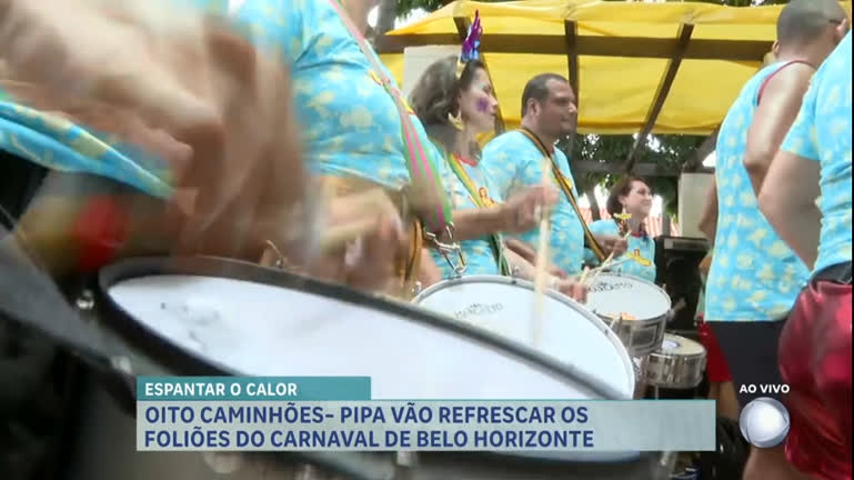 Vídeo: Foliões terão caminhões-pipa para se refrescarem durante Carnaval de BH