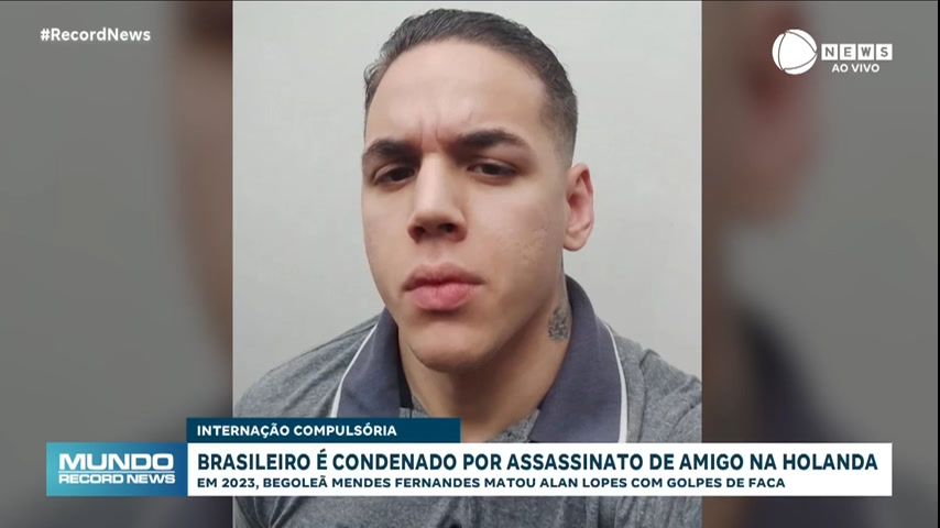 Vídeo: Brasileiro é condenado por matar amigo a facadas durante surto psicótico na Holanda