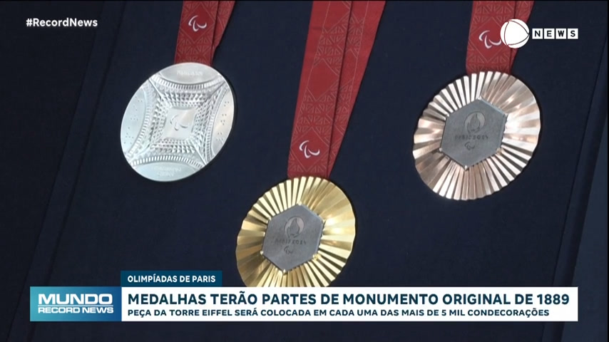 Vídeo: Medalhas das Olimpíadas de Paris terão partes da Torre Eiffel em sua composição