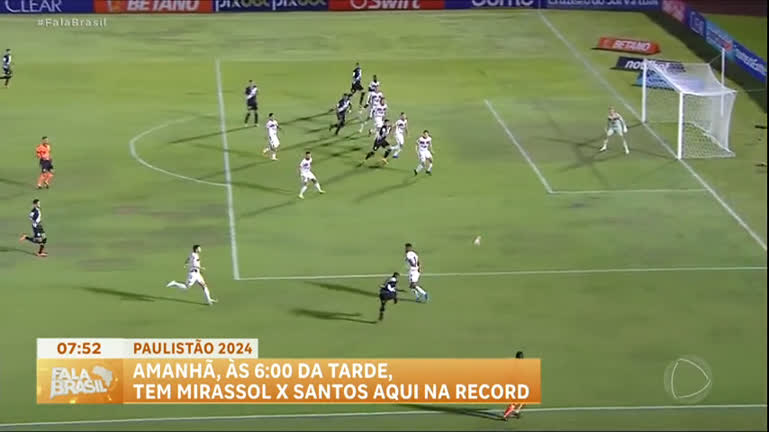Vídeo: Fala Esporte : RECORD transmite partida entre Mirassol e Santos neste domingo (11)