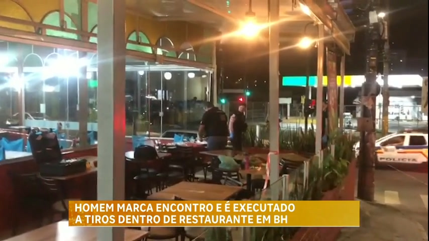 Vídeo: Homem marca encontro e é executado a tiros dentro de restaurante em BH