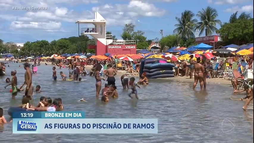 Vídeo: Cariocas aproveitam calor no fim de semana e se divertem no Piscinão de Ramos, no Rio