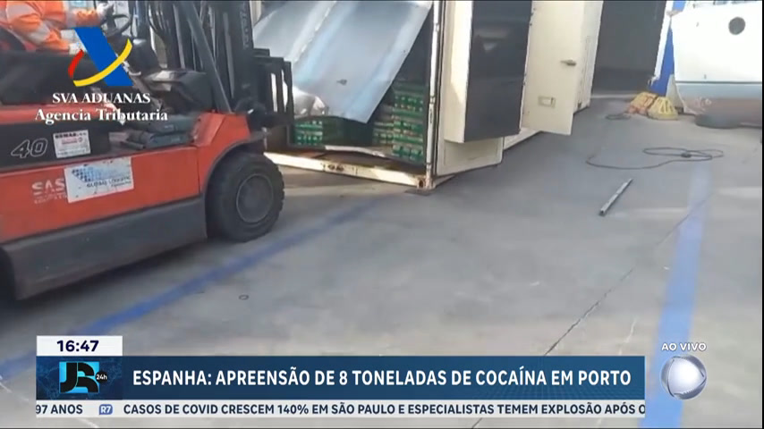 Vídeo: Polícia espanhola apreende oito toneladas de cocaína