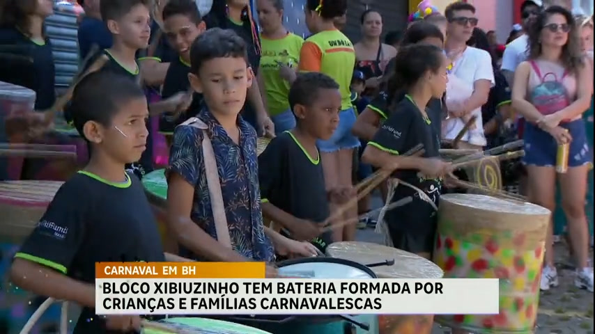 Vídeo: Bloco carnavalesco Xibiuzinho tem bateria formada por crianças em BH