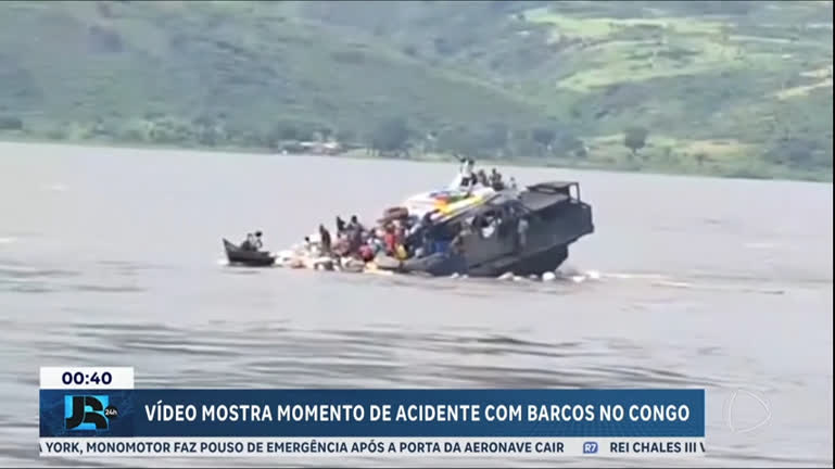 Vídeo: Vídeo mostra momento em que barcos colidem no rio Congo, na África