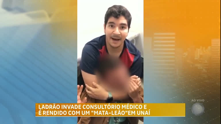 Vídeo: Homem invade consultório médico e é rendido com "mata-leão" em Unaí (MG)