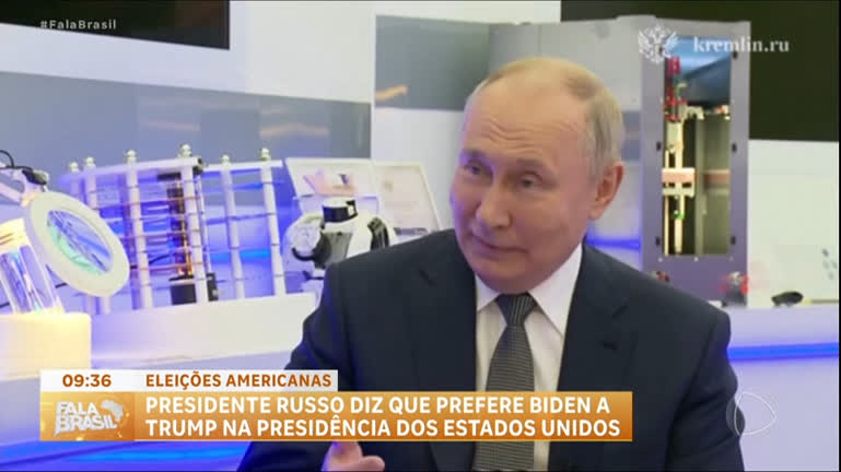 Vídeo: Putin surpreende e diz que prefere Biden a Trump na presidência dos EUA
