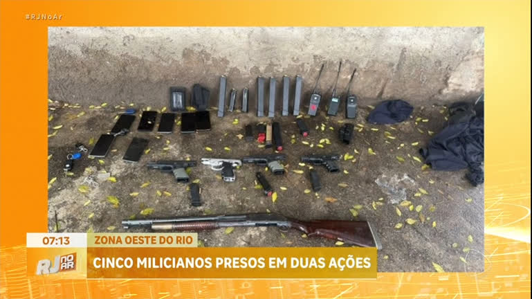 Vídeo: Cinco pessoas são presas em duas ações da polícia por suspeita de integrarem milícia no Rio
