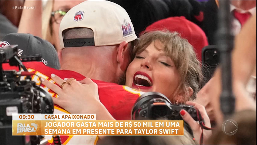 Vídeo: Travis Kelce gasta R$ 50 mil em uma semana em presentes românticos para Taylor Swift