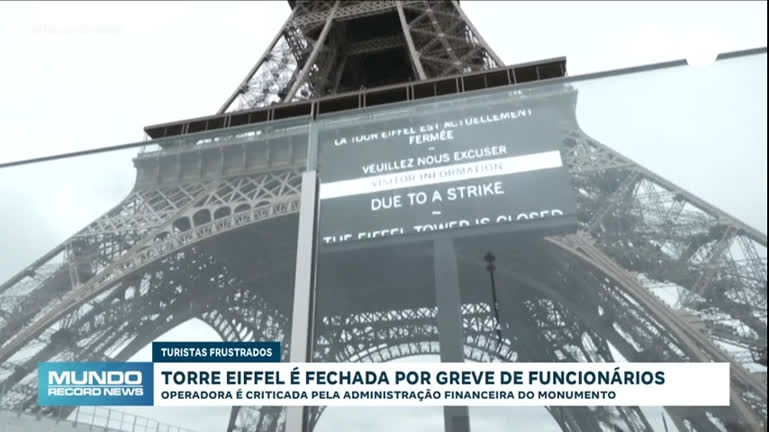 Vídeo: Torre Eiffel é fechada por causa de greve de funcionários