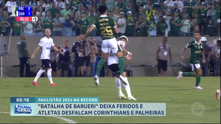 Vídeo: Palmeiras e Corinthians têm jogadores machucados após "batalha de Barueri"