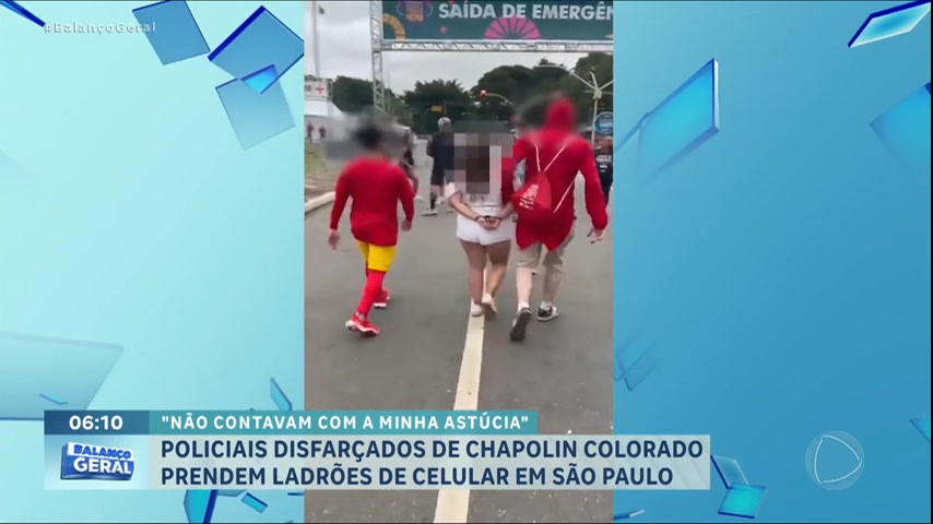 Vídeo: Policiais disfarçados de Chapolin Colorado prendem ladrões de celular em SP