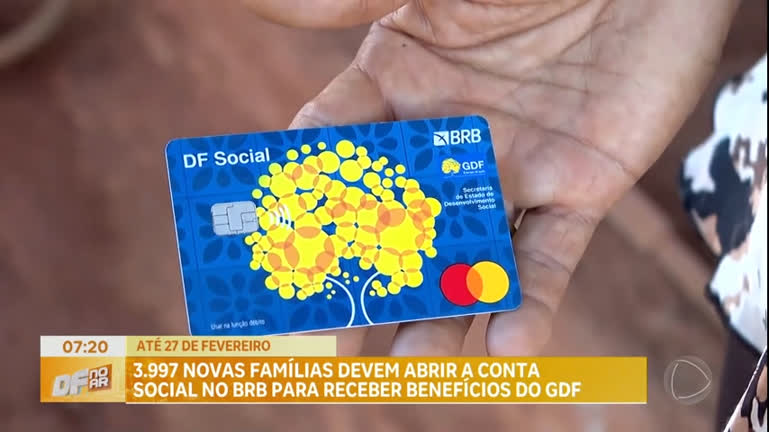 Vídeo: Famílias devem abrir conta social no BRB para receber benefícios do GDF