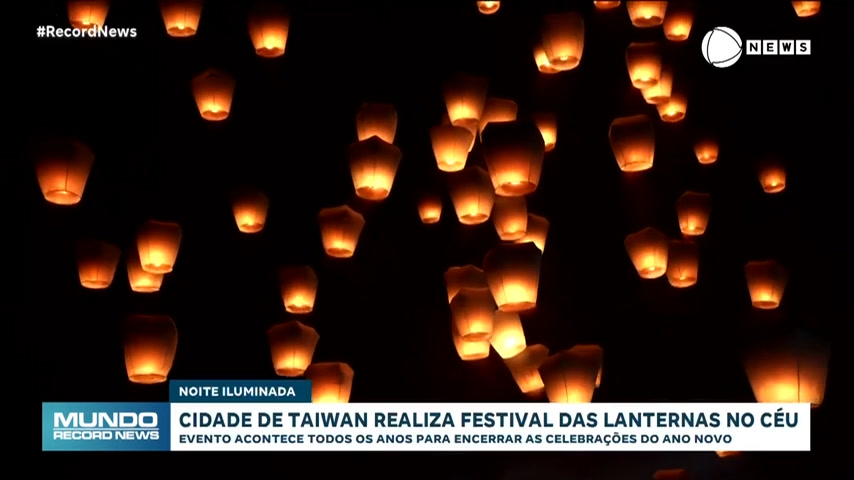 Vídeo: Festival com lanternas celebra o ano novo lunar em Taiwan