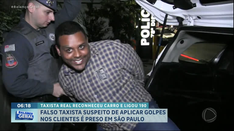 Vídeo: Falso taxista que aplicava golpes em clientes é preso em SP