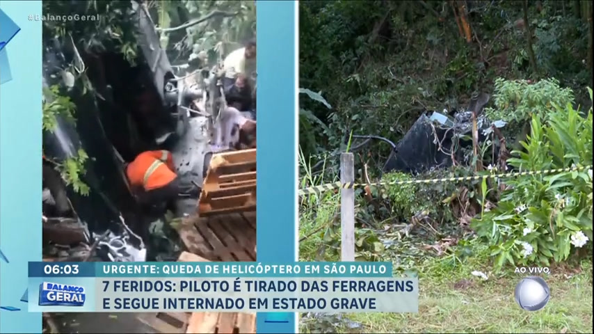 Vídeo: Testemunhas dizem que piloto de helicóptero que caiu na Grande SP evitou tragédia
