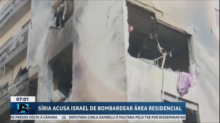 Vídeo: Síria acusa Israel de bombardear área residencial na capital do país