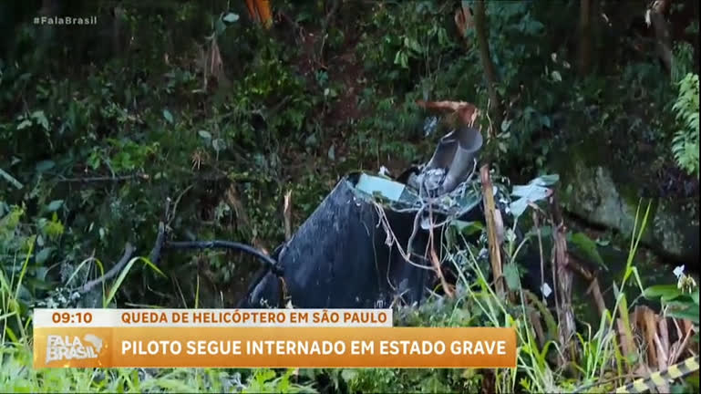 Vídeo: Piloto de helicóptero que caiu na Grande São Paulo segue na UTI